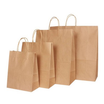 High Quality Brown Biodegradable Supermarket Grocery Vegetable Packing Tote Kraft Paper Bag For Shopping